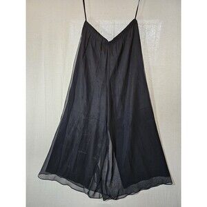 VINTAGE Alex Evenings Black Chiffon Palazzo Pants Womens Size 8 FLAWS!